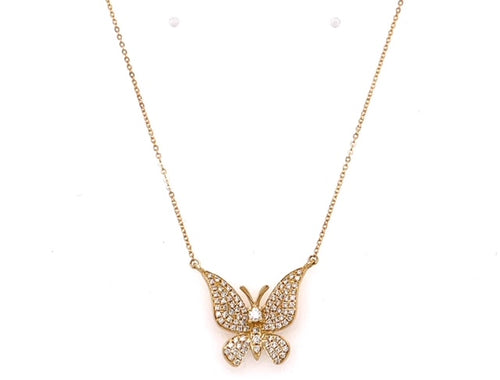 Diamond Pave Butterfly Necklace