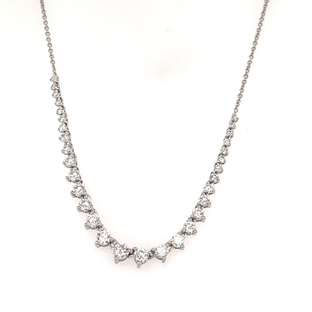White Gold necklace 3 Prong Diamond Necklace