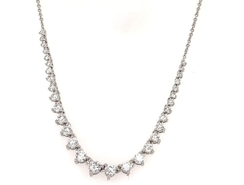White Gold necklace 3 Prong Diamond Necklace