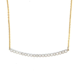 Two tone Diamond Bar Necklace