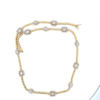 Stunning Bezel Set Multi shape Diamond Necklace