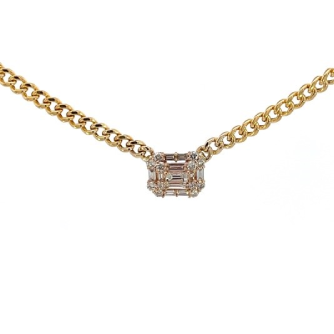 Diamond Baguttee  Necklace