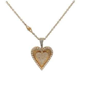 Diamond Heart Yellow Gold Necklace