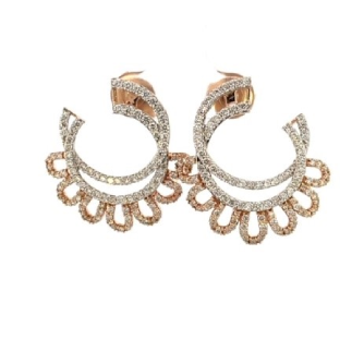 Diamond  Climber two stone earring