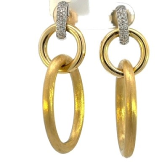 Diamond Gold Necklace hoop drop earrings