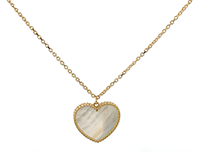 Mother of pearl heart shaped necklace