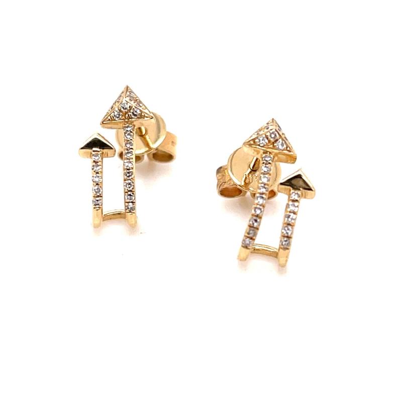 Gold arrow-shaped charms dotted with diamonds.