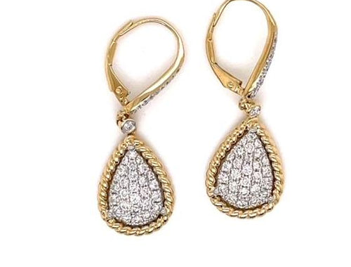 Teardrop diamonds with leverbacks earrings