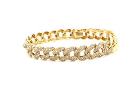Cuban link diamond bracelet